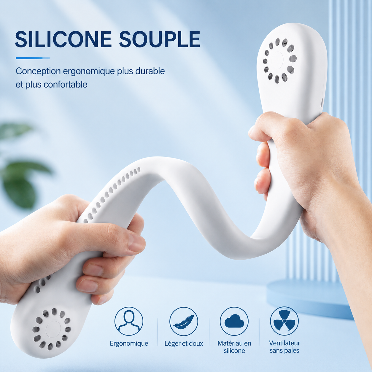 Portable Mini Neck Hanging Fan USB Rechargeable Wearable Forv