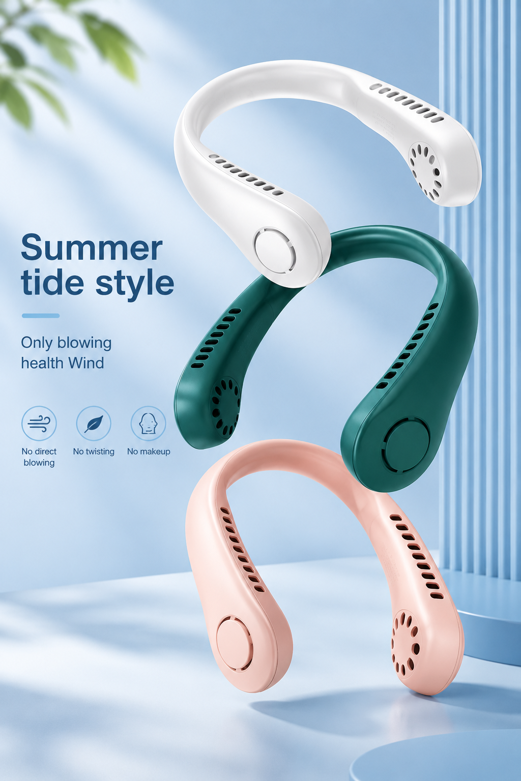 Portable Mini Neck Hanging Fan USB Rechargeable Wearable Forv