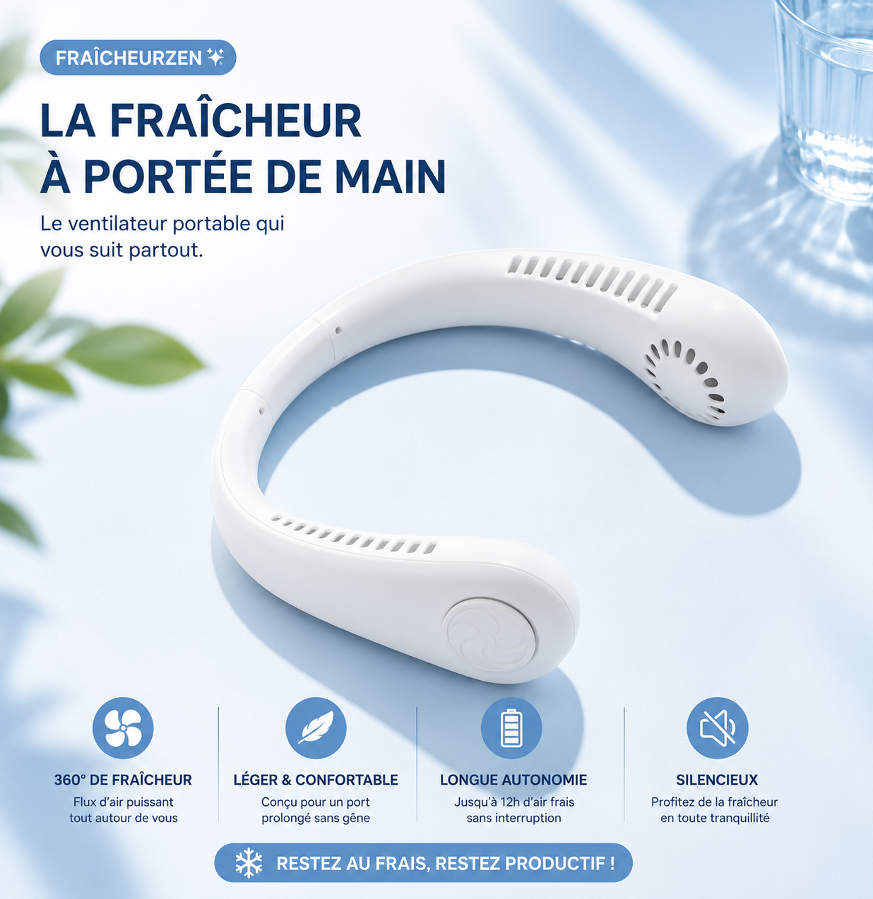 Portable Mini Neck Hanging Fan USB Rechargeable Wearable Forv